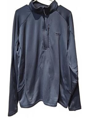 Drake Waterfowl  1/4 Zip Chest Pocket   Size L Pullover Navy